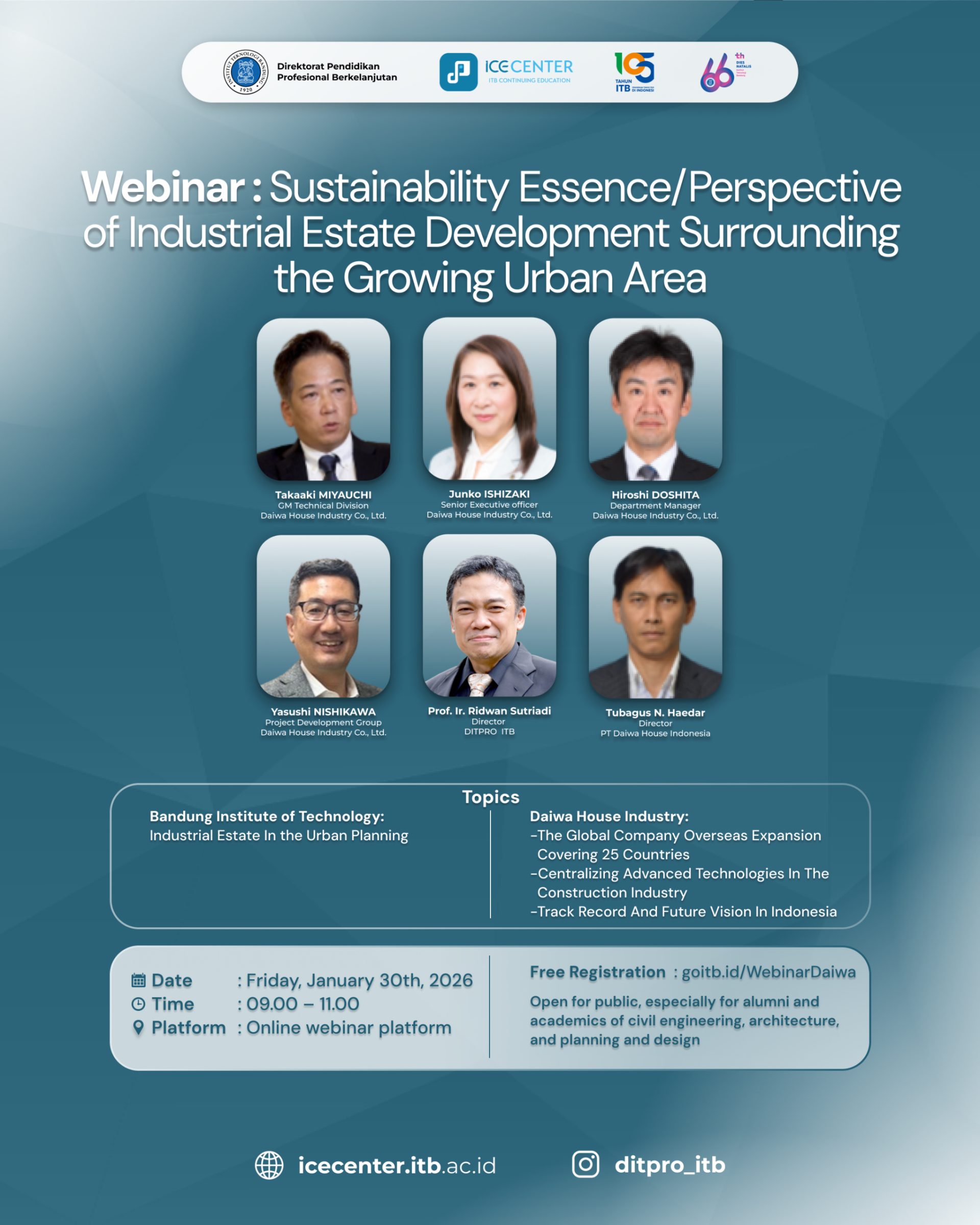 Webinar “Sustainability Essence/Perspective of Industrial Estate Development Surrounding The Growing Urban Area”