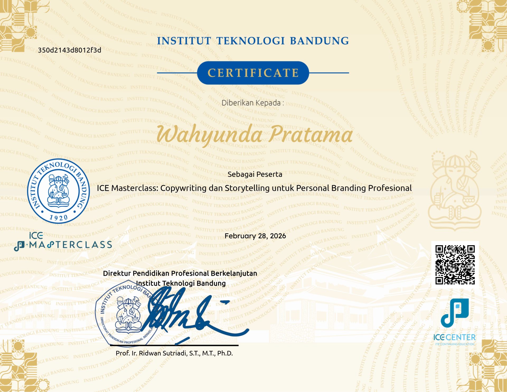ICE Masterclass: Copywriting dan Storytelling untuk Personal Branding Profesional