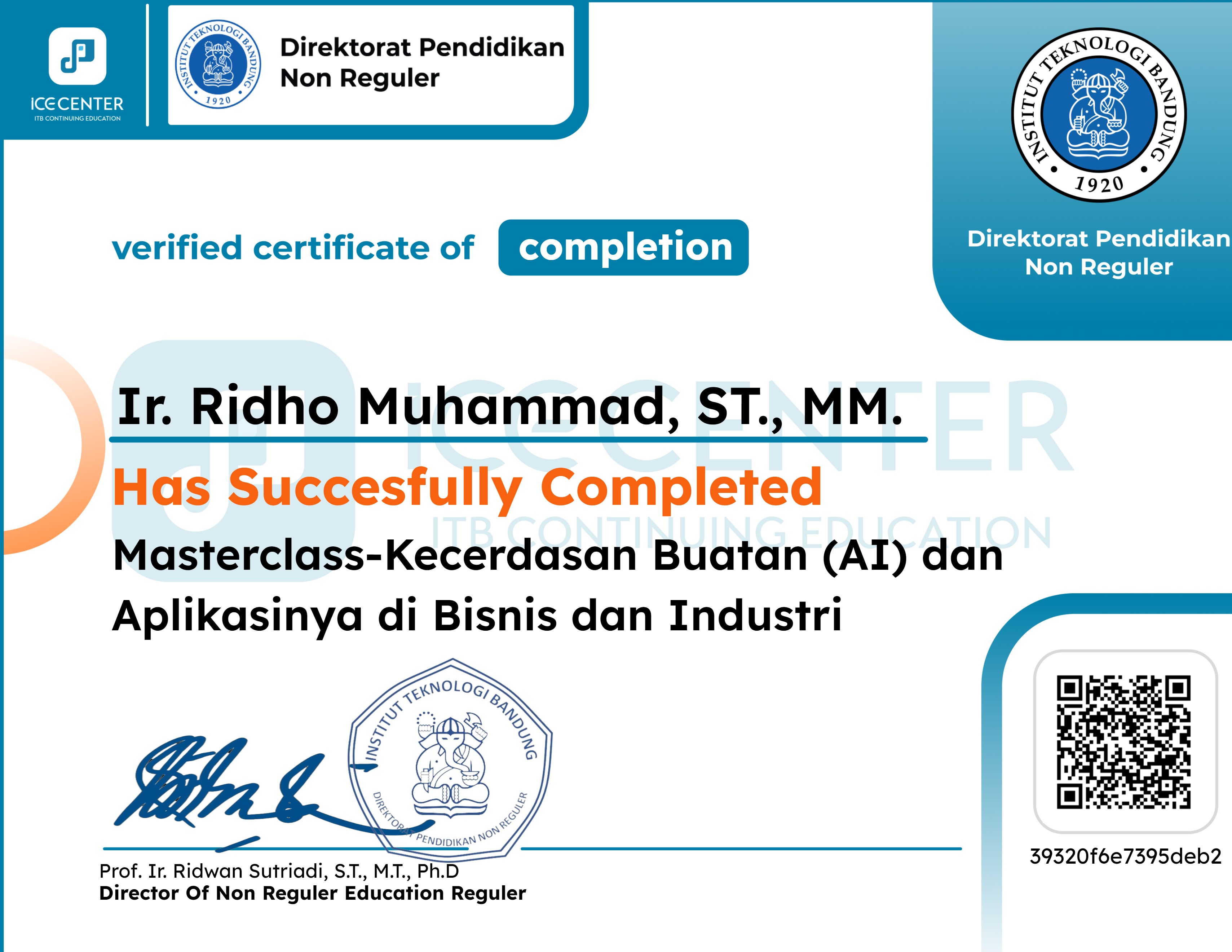 Masterclass-Kecerdasan Buatan (AI) dan Aplikasinya di Bisnis dan Industri