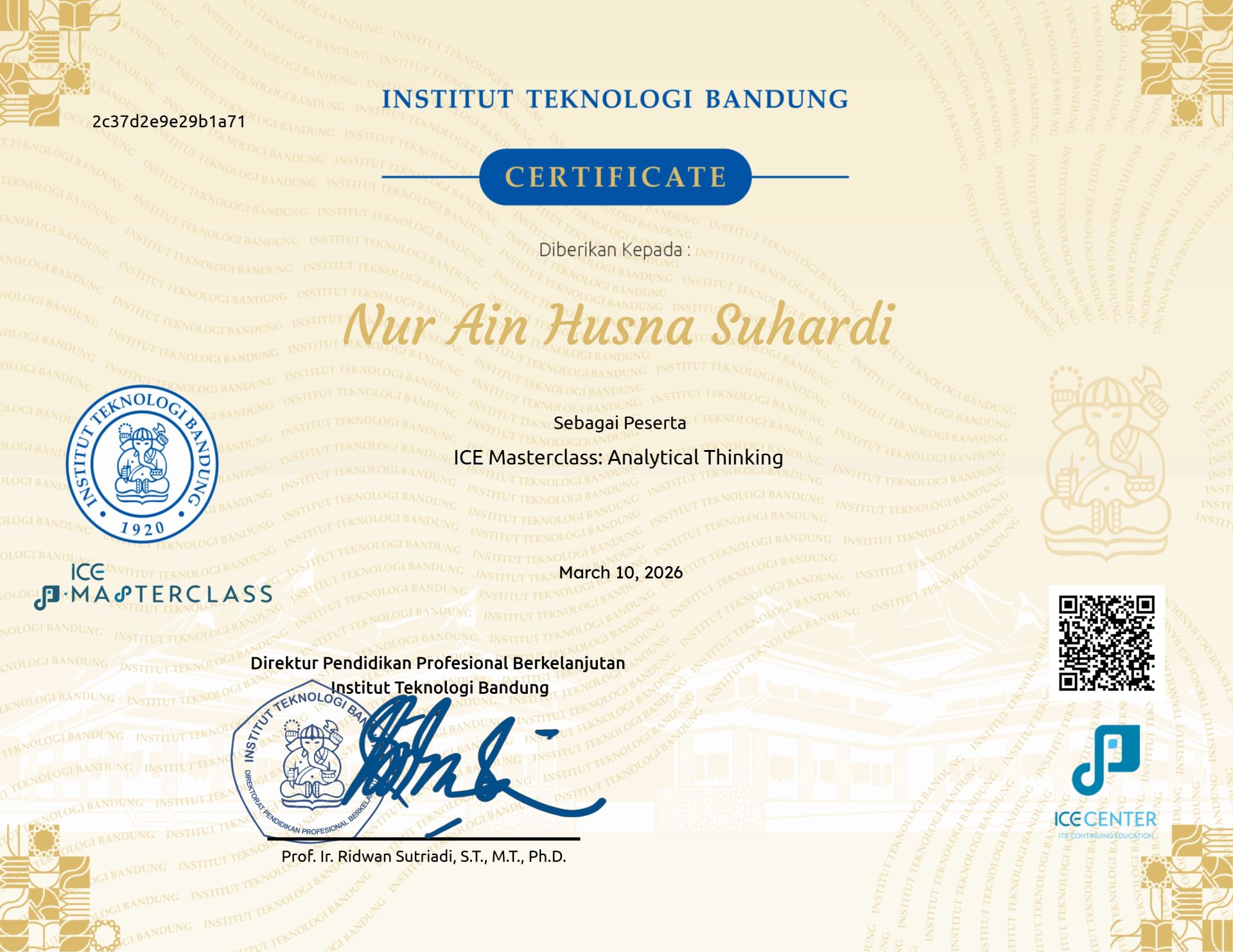 ICE Masterclass: Analytical Thinking