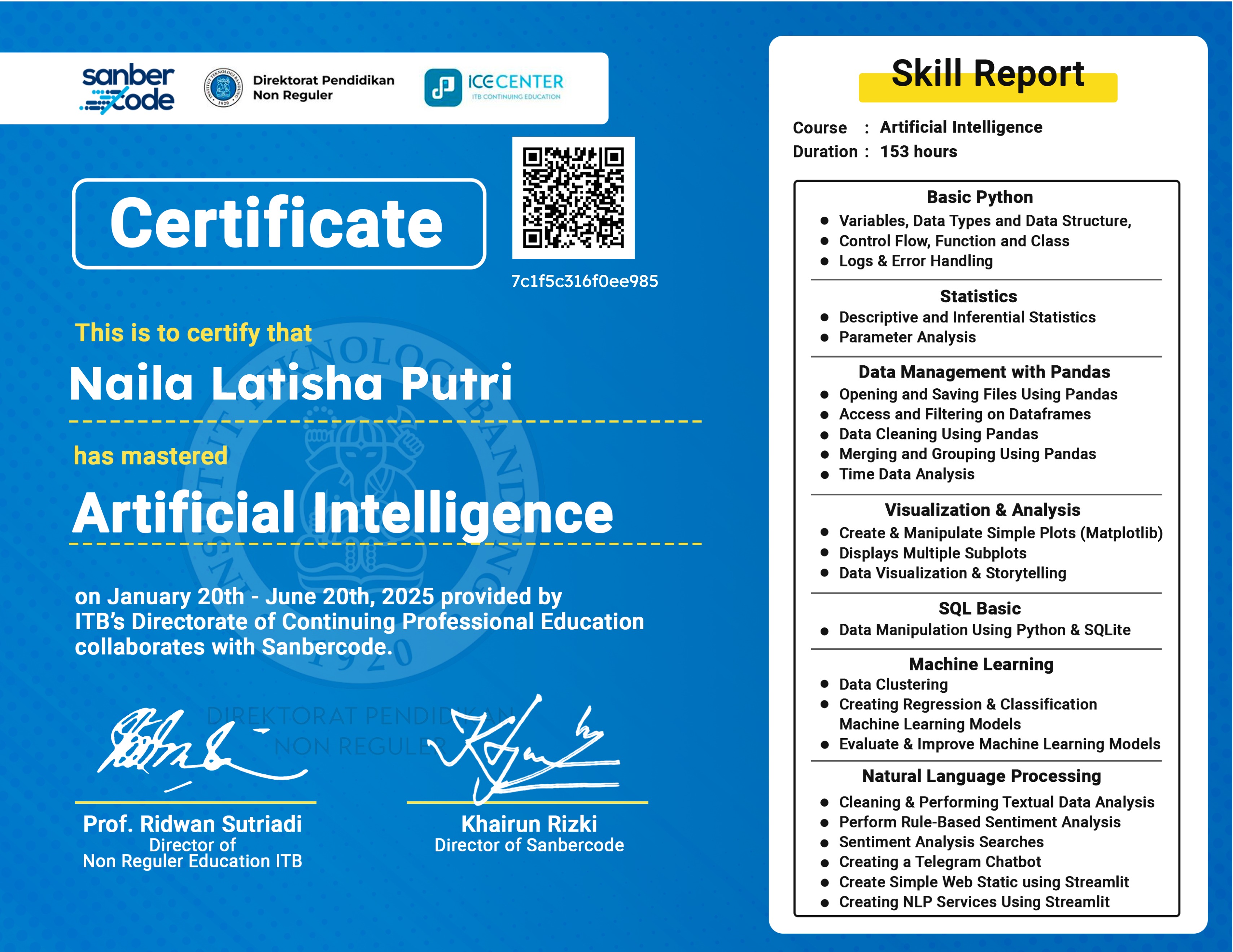 Artificial Intelligent Sanbercampus Batch 5