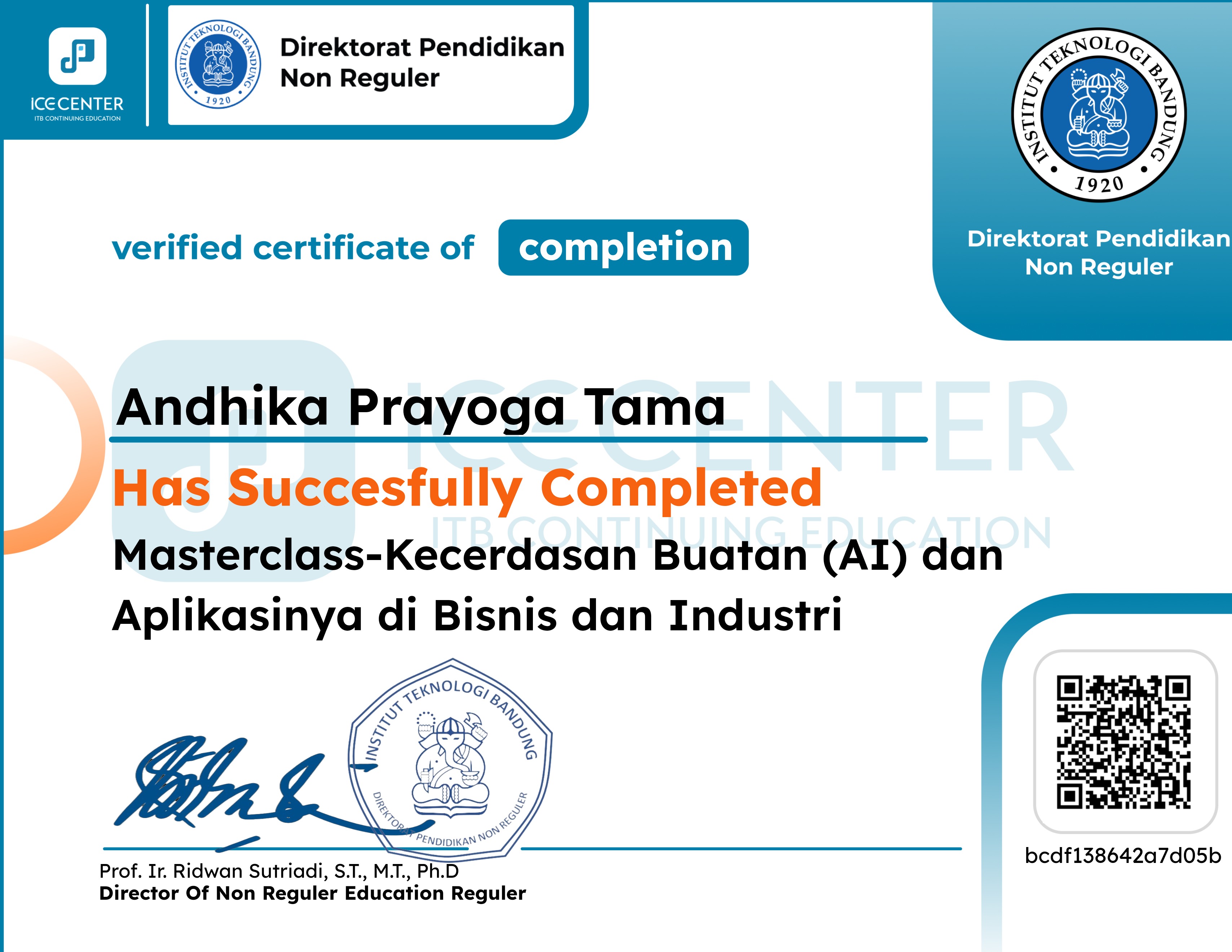 Masterclass-Kecerdasan Buatan (AI) dan Aplikasinya di Bisnis dan Industri