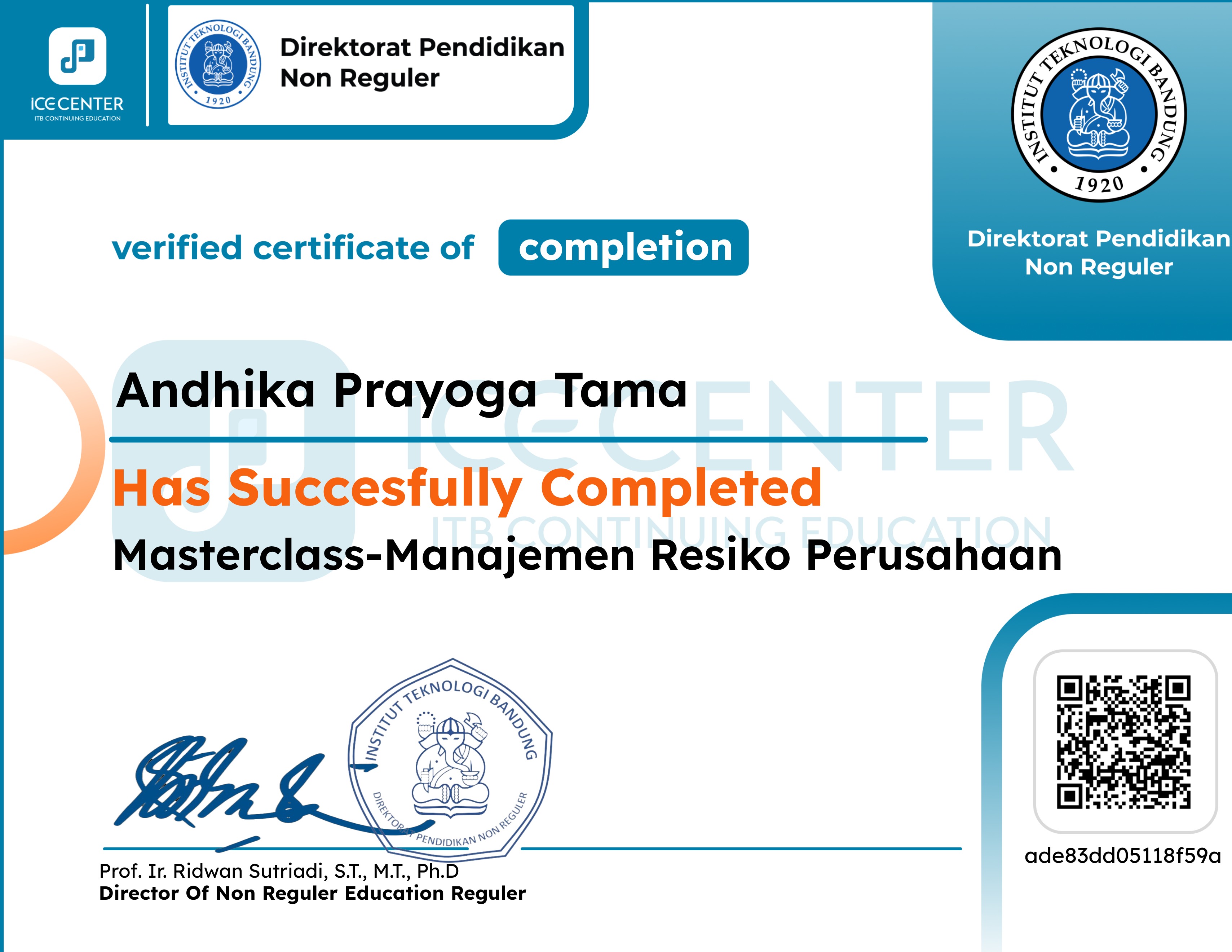 Masterclass-Manajemen Resiko Perusahaan