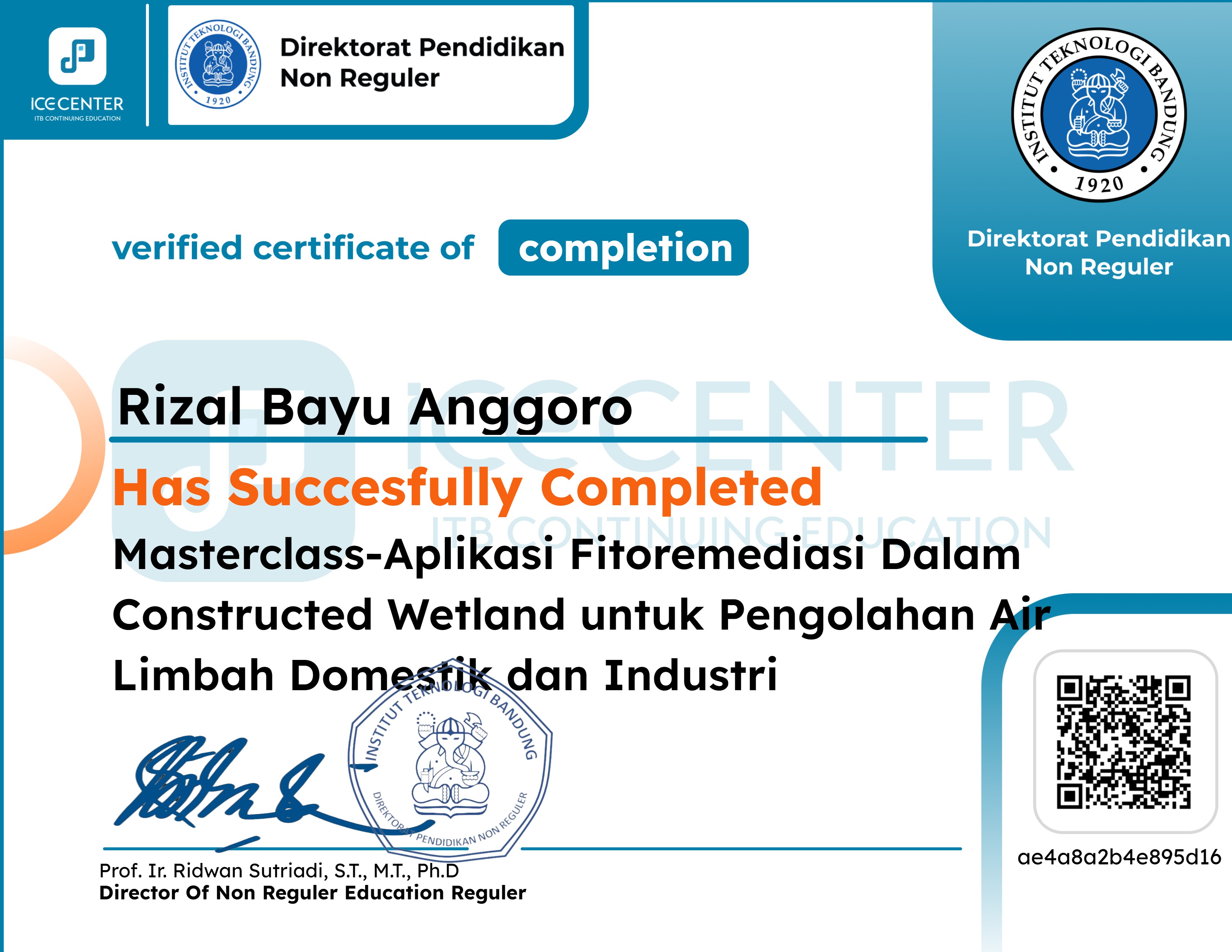 Masterclass-Aplikasi Fitoremediasi Dalam Constructed Wetland untuk Pengolahan Air Limbah Domestik dan Industri