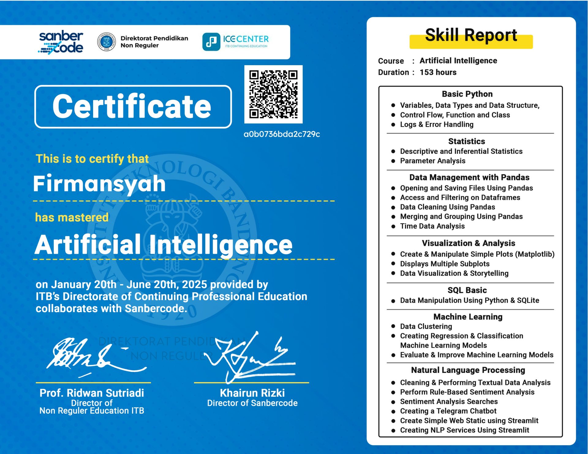 Artificial Intelligent Sanbercampus Batch 5