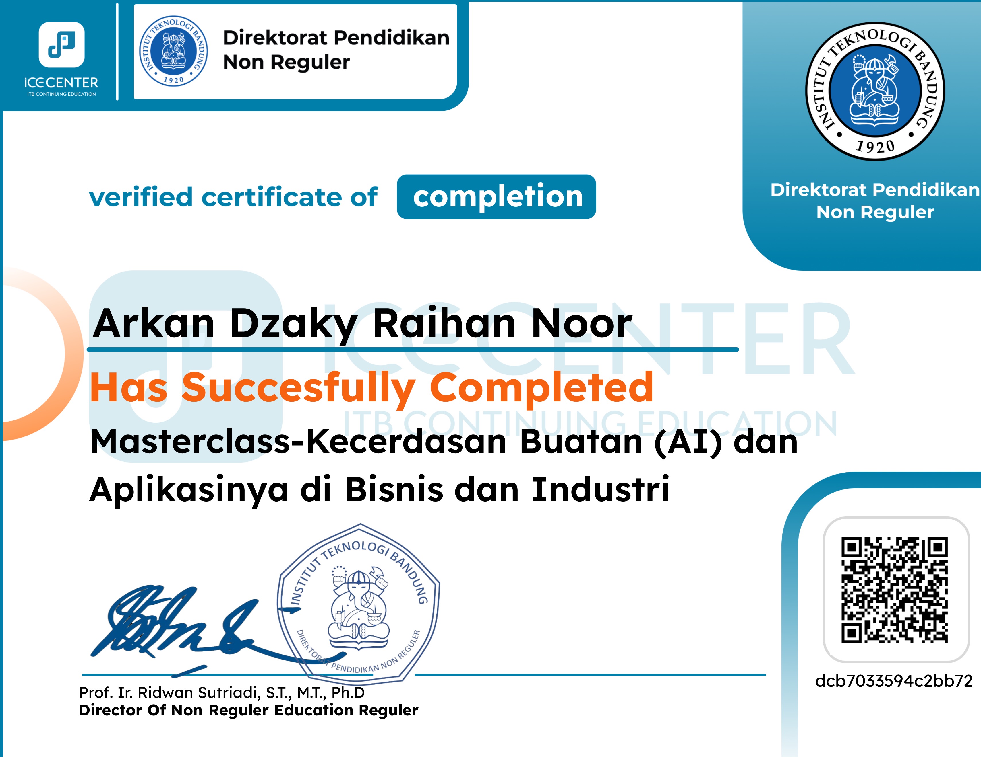 Masterclass-Kecerdasan Buatan (AI) dan Aplikasinya di Bisnis dan Industri