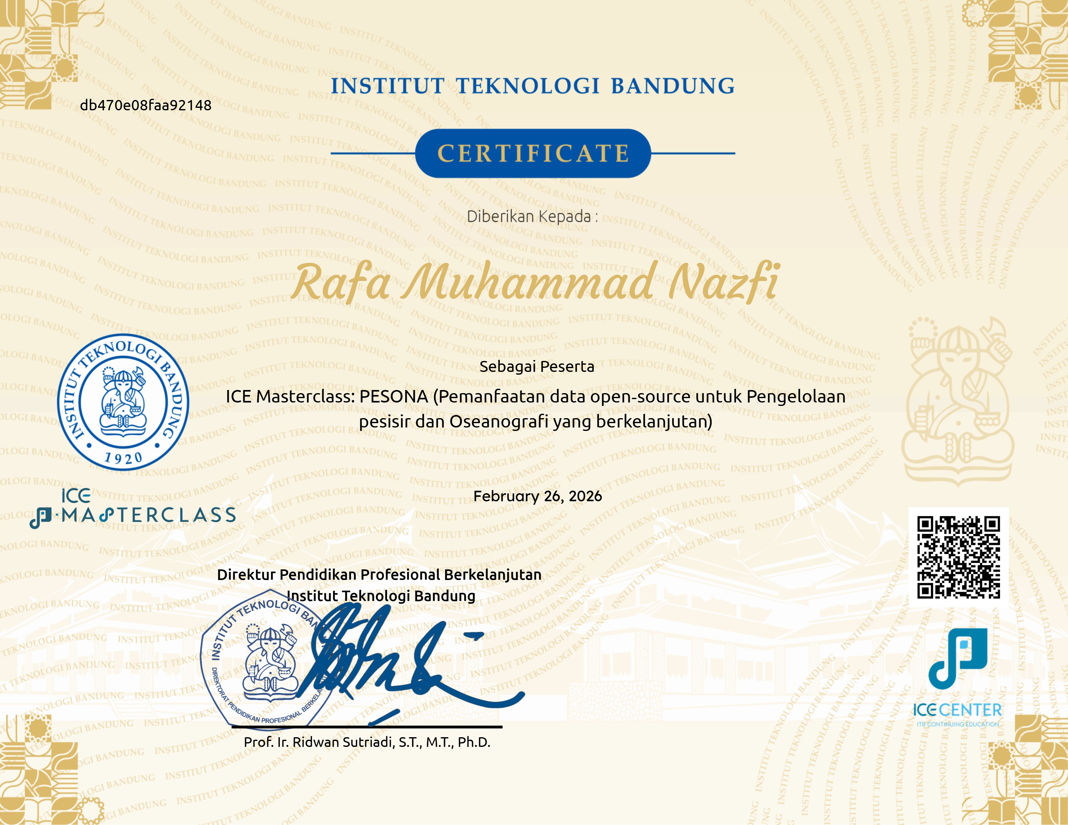 ICE Masterclass: PESONA (Pemanfaatan data open‐source untuk Pengelolaan pesisir dan Oseanografi yang berkelanjutan)