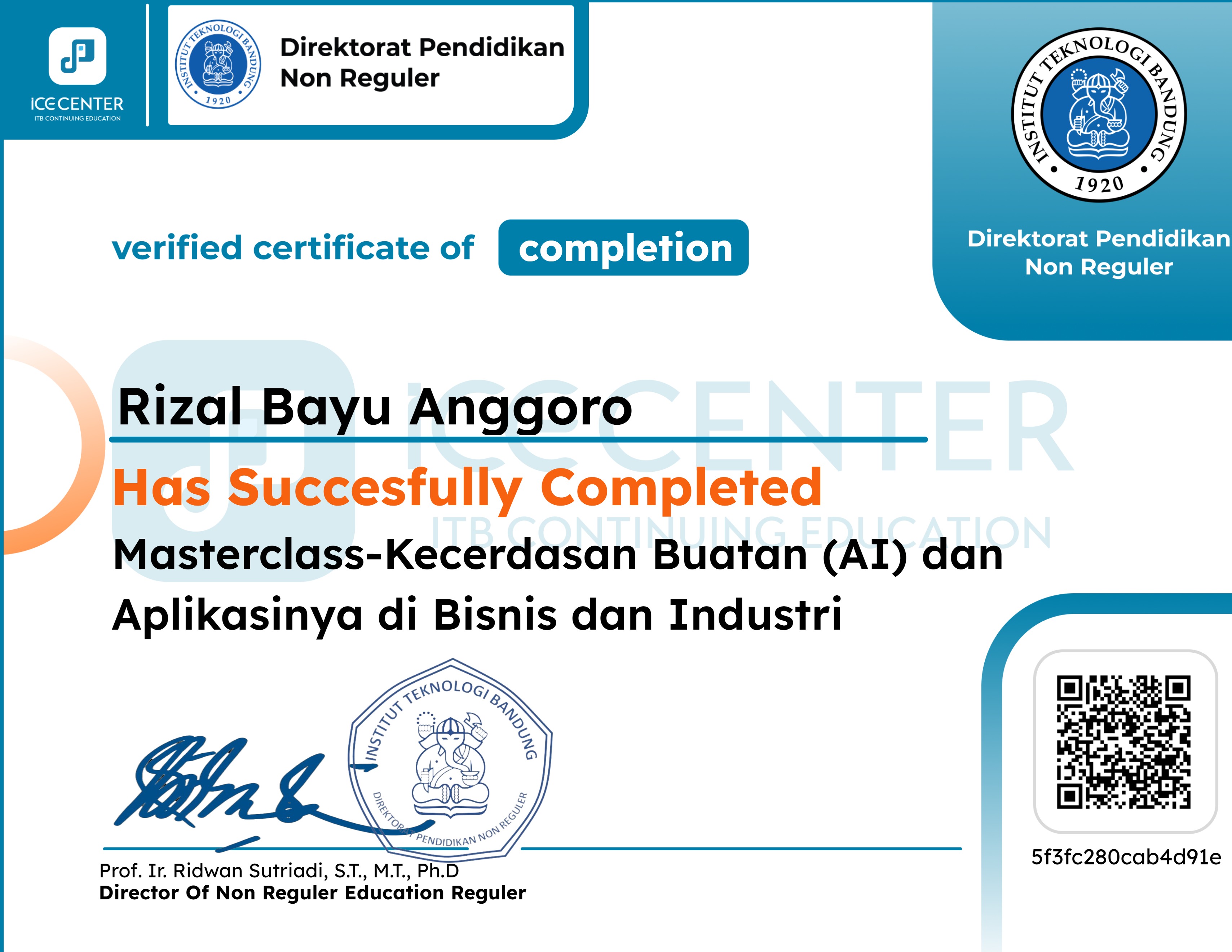 Masterclass-Kecerdasan Buatan (AI) dan Aplikasinya di Bisnis dan Industri