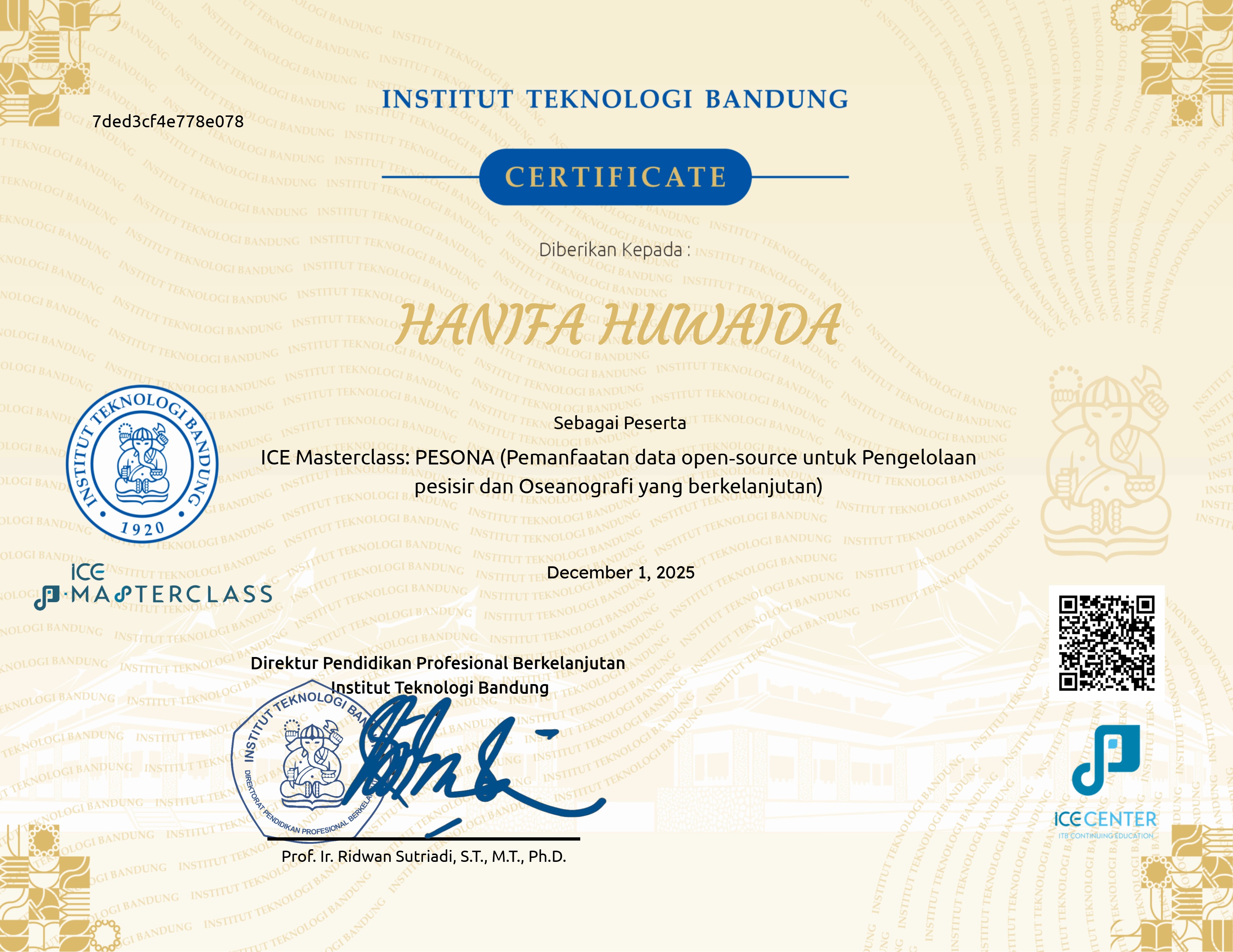 ICE Masterclass: PESONA (Pemanfaatan data open‐source untuk Pengelolaan pesisir dan Oseanografi yang berkelanjutan)