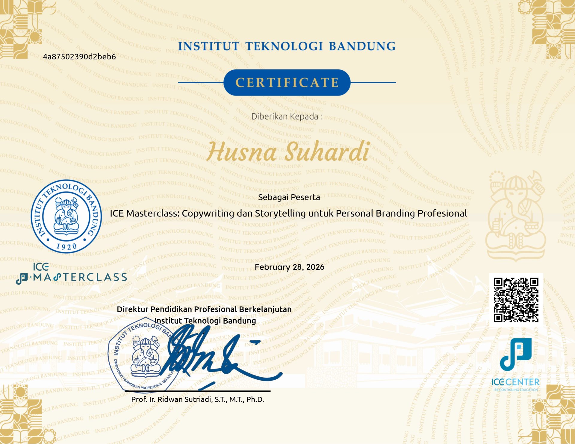 ICE Masterclass: Copywriting dan Storytelling untuk Personal Branding Profesional